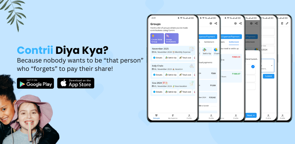 best app for splitting bills, contrii
